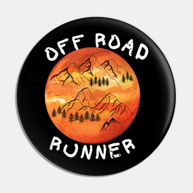 OFF Road Runner Marathon Running Mommy Pin by Funky Mama