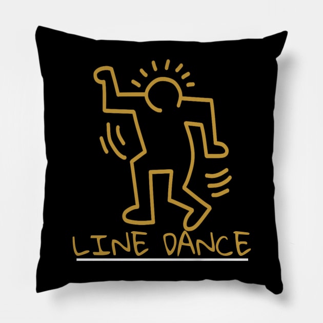 music on and line dance Pillow by valentinewords