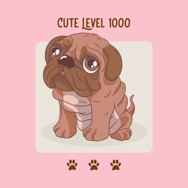 Cute Level 1000 / Cute Pug Puppy / Dog Lover / Dog Person / Pug Lover by Redboy