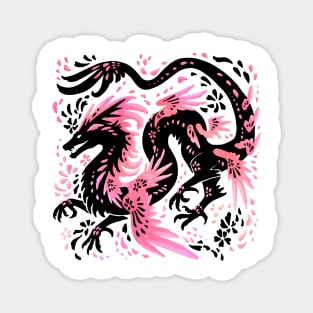 Cherry Blossom Winged Dragon Magnet