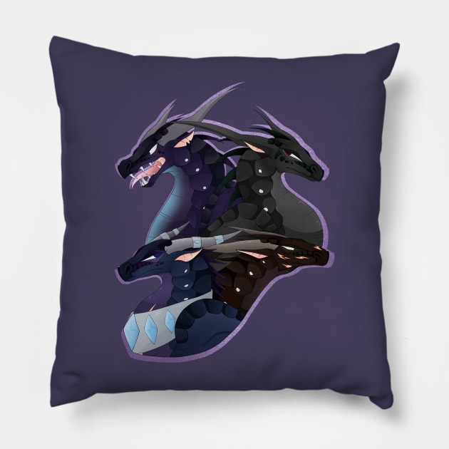 Wings of Fire - Greatness, Mastermine, Morrowseer, Battlewinner Pillow by giratina13