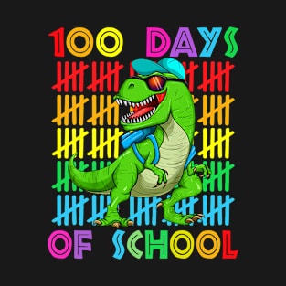 100 Days Of School Dinosaur T Rex 100th Day Boy T-Shirt