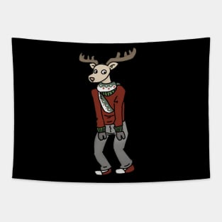 christmas reindeer with a scarf Tapestry