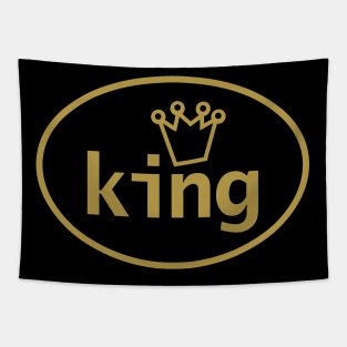 Gold King and Crown Oval Tapestry