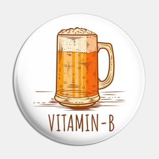 'Vitamin B' Hilarous Beer Pun Witty Gift Pin