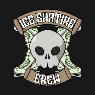 Ice skating crew Jolly Roger pirate flag T-Shirt