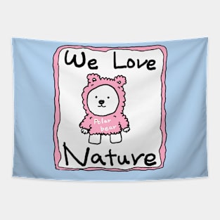 We love nature, polar bear Tapestry