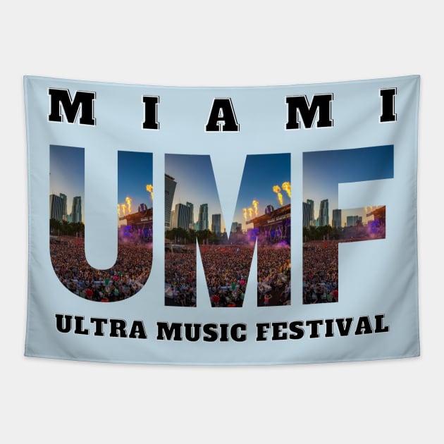 Ultra Music Festival Miami Tapestry by Anatoliy Smirnov