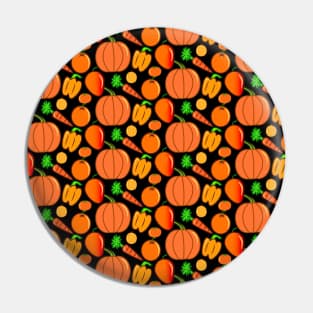 Orange Foods Pattern Pin