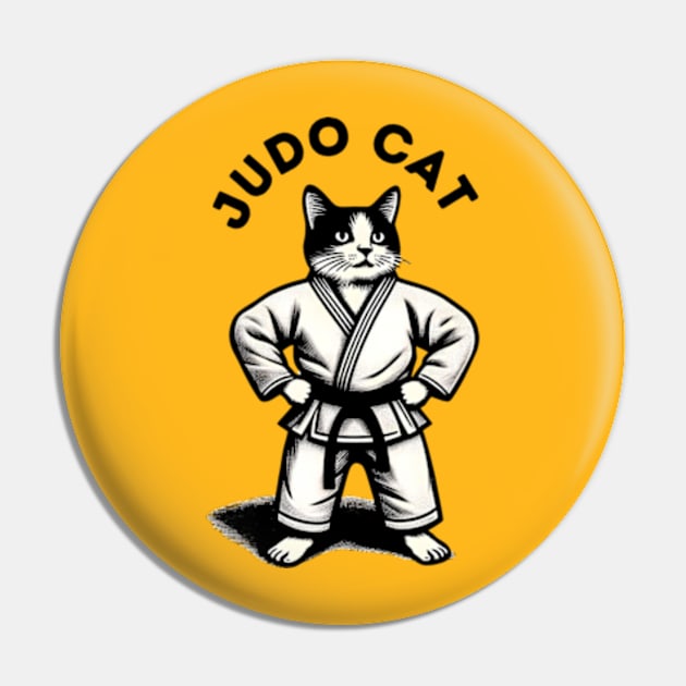 Judo Cat Pin by Desert Owl Designs