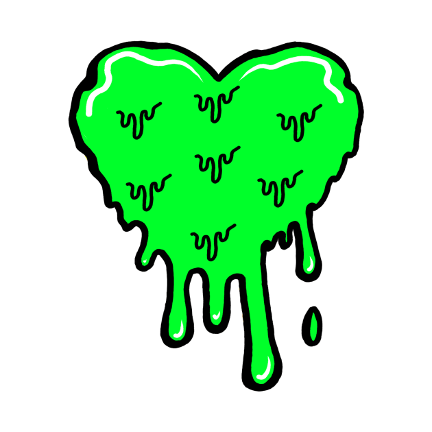 Green Melting Acid Heart by HeavenlyTrashy