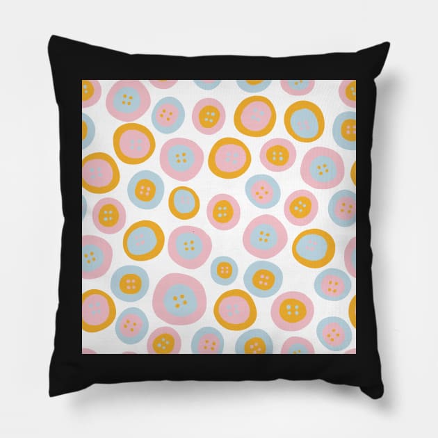 Wonky Buttons Pillow by MSBoydston