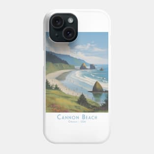 Cannon Beach, Oregon - Vintage Travel Poster Phone Case