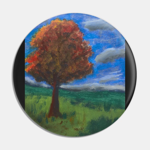 Lone Autumn Tree Pin by Spiritjay
