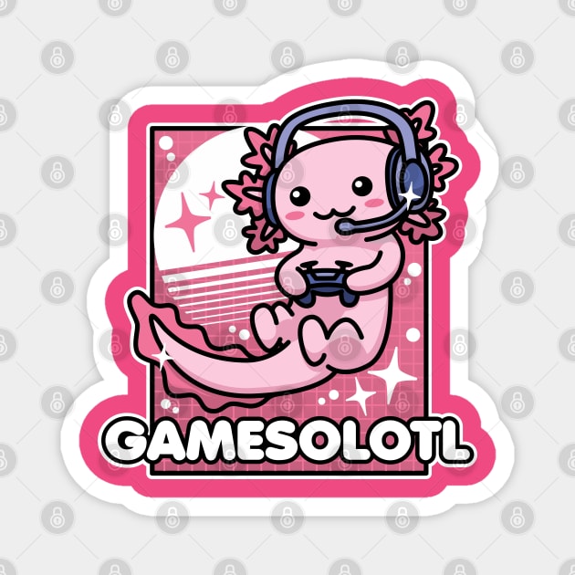 Gamesalotl Cute Kawaii Axolotl Gamer Magnet by DetourShirts