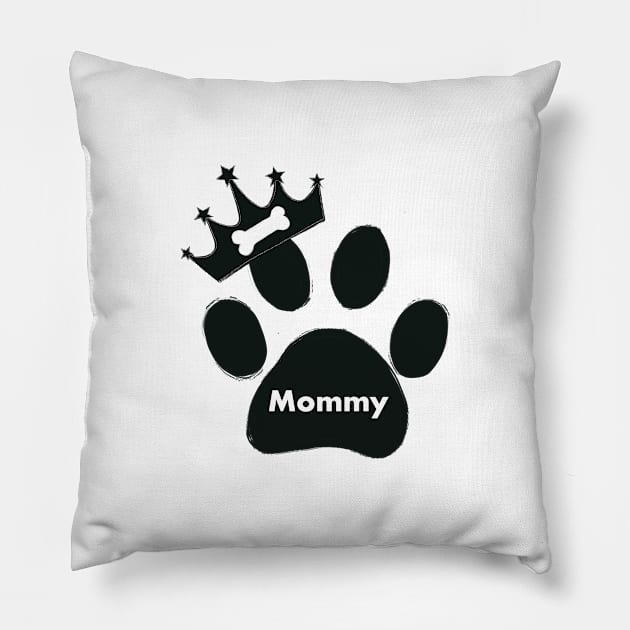 Mommy name made of hand drawn paw prints Pillow by GULSENGUNEL