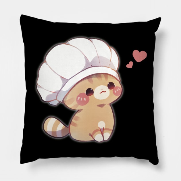 Chef Kitty Pillow by Cremechii