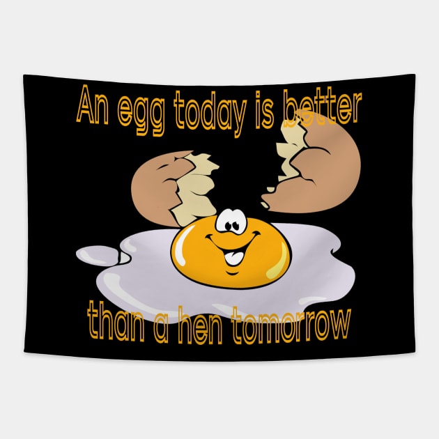 Egg-ceptional Today: Playful Design with a Fun Egg and Inspiring Quote Tapestry by Lighttera