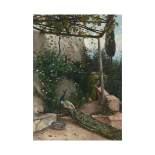 Terrace with Peacock, the Alhambra by Hugo Birger T-Shirt