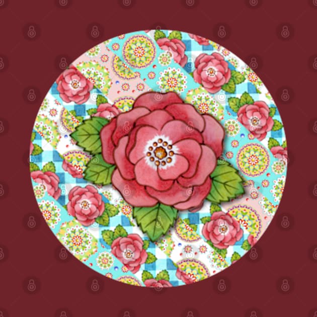 Mandala and Rose Stripe by PatriciaSheaArt