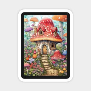 Magical Mushroom House Magnet