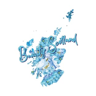 Beauty Scotland With Beauty Blue Flower T-Shirt