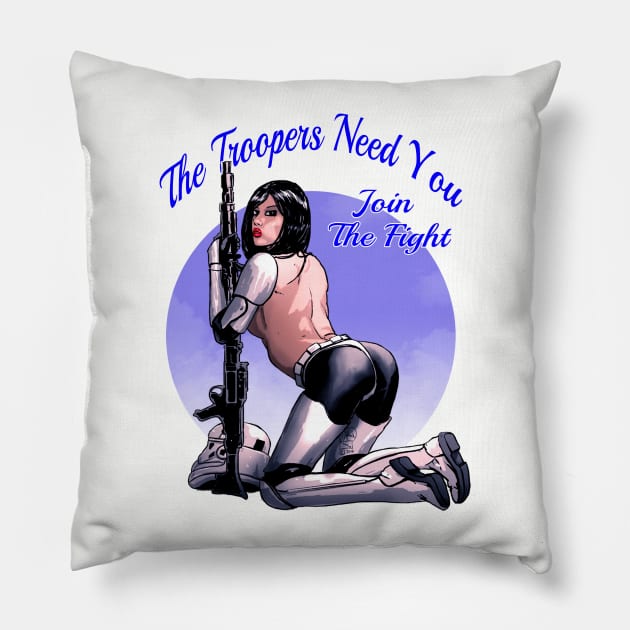 The Trooper Pin Up Pillow by Hellustrations