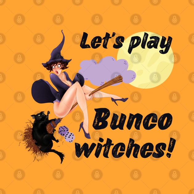 Let's Play Bunco Witches Bunco Halloween Pin Up Girl by MalibuSun