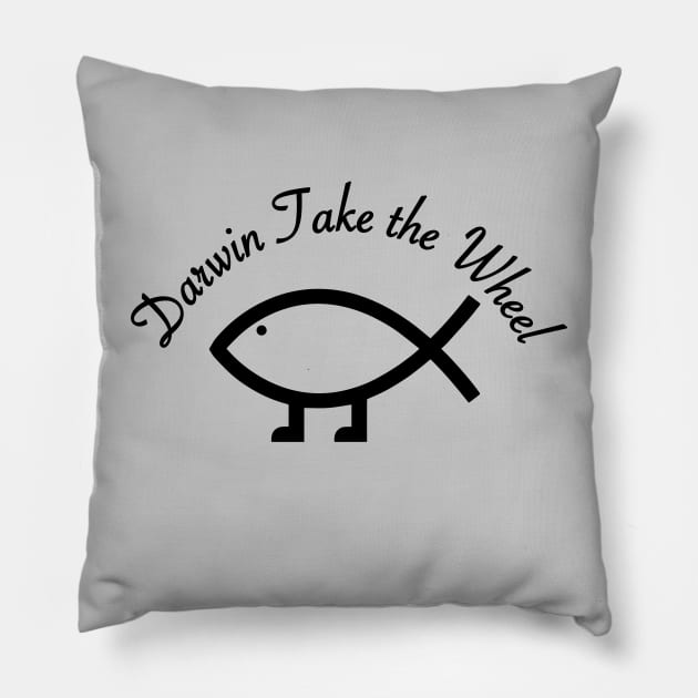 Darwin Take the Wheel Pillow by BlimpCo