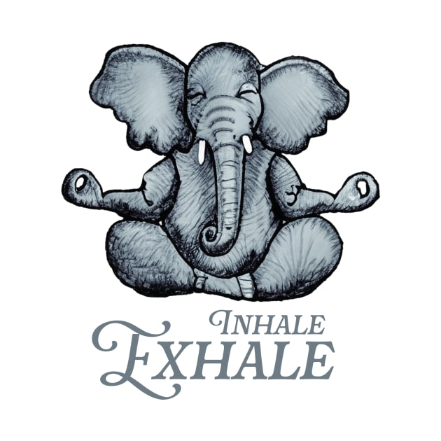 Yoga Elephant Inhale Exhale by TomiTee