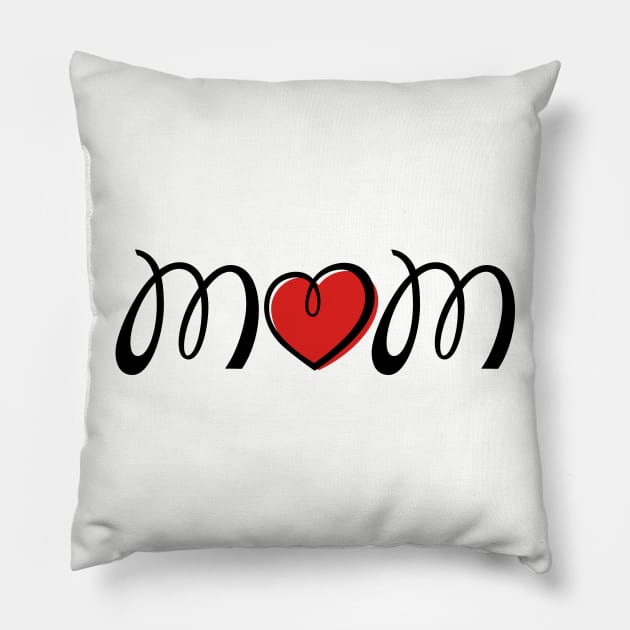 I Love Mom Pillow by NPolandDesigns