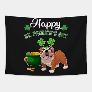 Happy St Patrick_s Day For Bulldog Lovers T shirt Tapestry