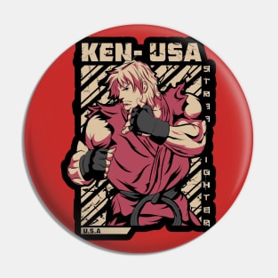 Ken USA Street Fighter fan art Pin