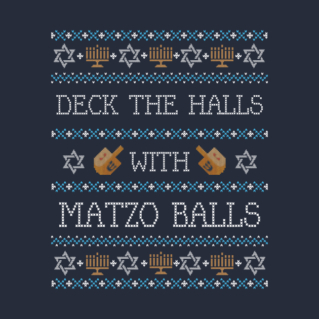 Funny Ugly Hanukkah Sweater, Deck the Halls with Matzo Balls by HolidayoftheWeek