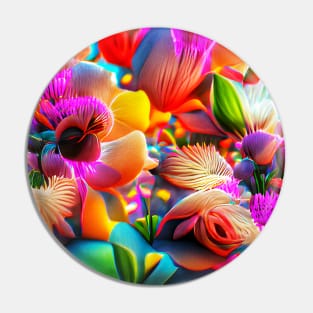 Colorful Flower Art Pin