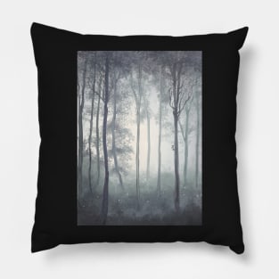 Frozen Fog in the Forest Pillow