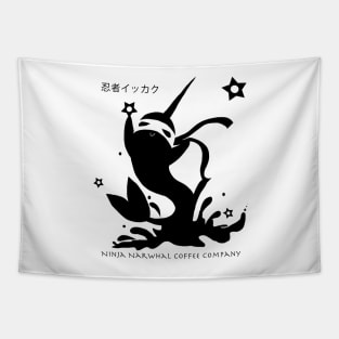 Ninja Narwhal Coffee Company Logo Tapestry