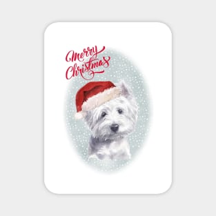 West Highland Terrier Merry Christmas Santa Dog Magnet