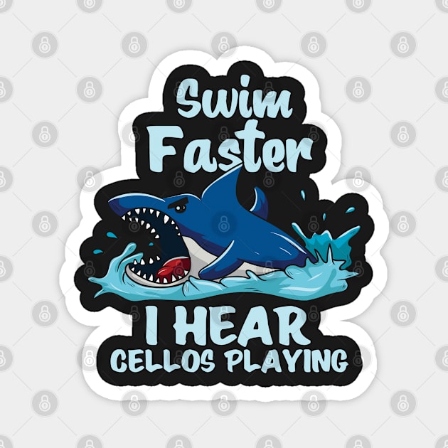 SHARK / SWIMMING: Swim Faster Gift Magnet by woormle