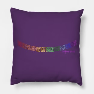 Rainbow Greek key Pillow