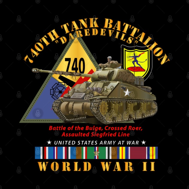 740th Tank Battalion - Daredevils - w Tank w SSI WWII  EU SVC by twix123844