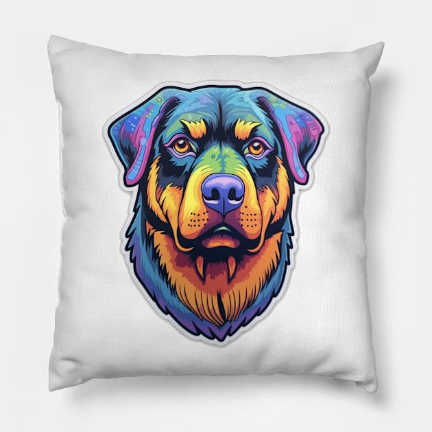 Loyal Companion - Majestic Rottweiler Design Pillow by InTrendSick