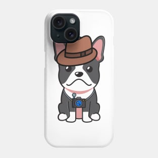 Funny french bulldog is holding a camera Phone Case