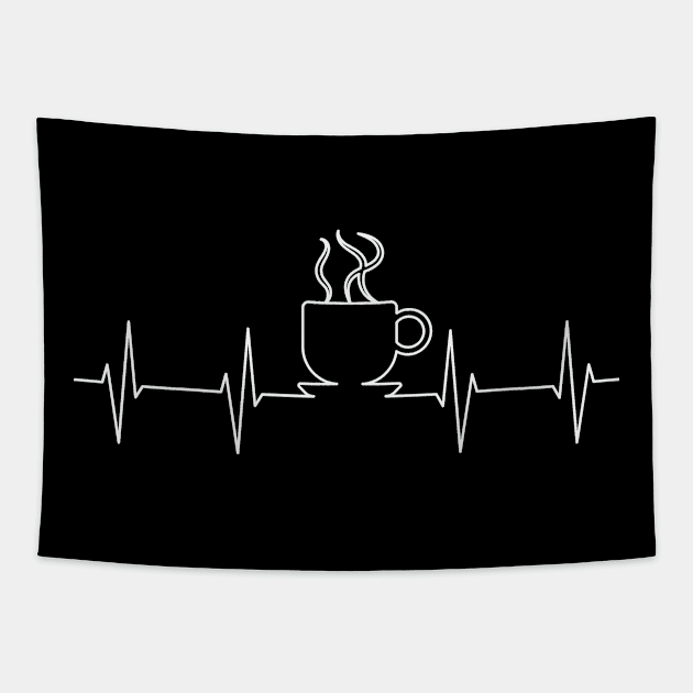 Coffee addict heartbeat Tapestry by Daskind