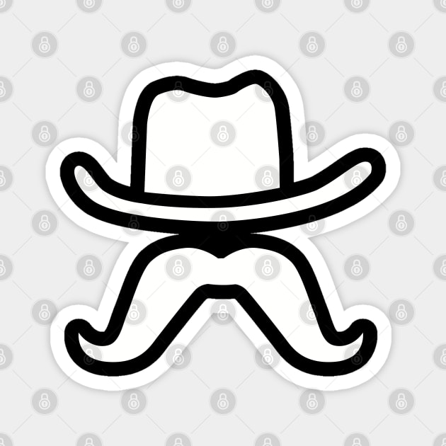 Cowboy Hat and Mustache Silhouette Graphic Magnet by DetourShirts