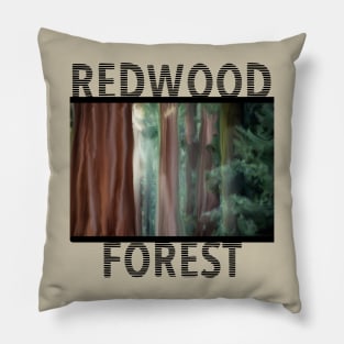 Redwood Forest Painting Pillow