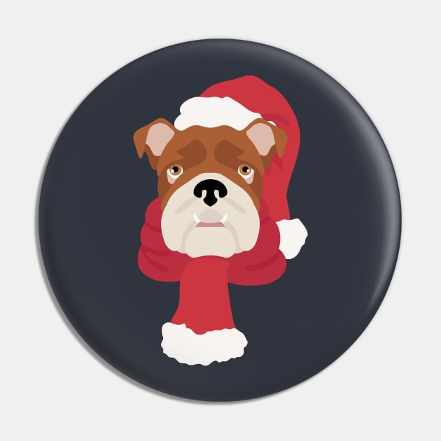 English Bulldog Christmas Dog Pin by JunkyDotCom