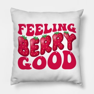 Cute Feeling Berry Good Strawberry Festival Season Groovy Women Girls Pillow