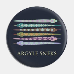 Argyle Sneks (Snakes) Scottish Diamond Pattern Artsy Animal Pet Pin