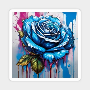 Splash Blue Rose Magnet